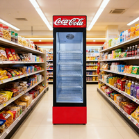 Réfrigérateur vitrine pour boissons avec refroidissement par compresseur et éclairage LED, usage commercial