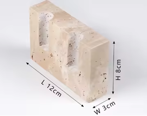 Porte-<span class=keywords><strong>bougie</strong></span> en travertin naturel fait main en Chine, <span class=keywords><strong>pour</strong></span> bougies longues, décoration de maison en pierre durable, Noël - Product Image 3