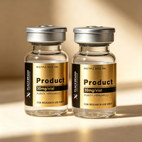 Etiquetas Autoadhesivas de Vinilo Dorado de Primera Calidad para Viales de Péptidos, 3ml/10ml/30ml, Forma Personalizada, Código de Barras, Resistentes al Agua y al Calor