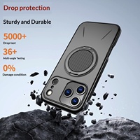Étui de téléphone magnétique résistant aux chocs, rotatif à 360 degrés, personnalisé de luxe, en TPU et PC, pour iPhone 14 15 16 17 Pro Max