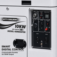 Groupe électrogène diesel silencieux 10 kW, refroidi par air, démarrage électrique, réservoir de carburant 25 L, pour usage commercial mondial