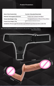 Solide dubbele kop gesimuleerde fallus waterdichte draagbare dildo slip voor vrouwen met realistisch aanvoelend gevoel en vibratie masturbatie apparaat - Product Image 5