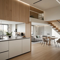 Cuisine Modulaire Moderne en Acier Inoxydable, Solution de Projet Personnalisée, Couleur Personnalisée, Charnières en Marbre, Garantie 5 Ans, Style Loft