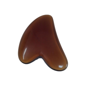 Glossy Tea-Color Resin Gua Sha Board, Heart Design Skin Care Scraper for Relaxation - Product Image 4