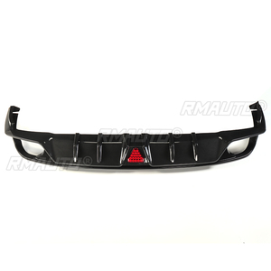 Carbon Fiber Look Rear Bumper <b>Diffuser</b> Lip Spoiler With <b>LED</b> Light for Honda Civic 11th 2022-2023 - Product Image 4
