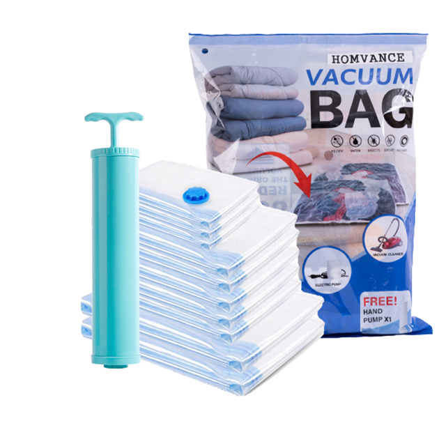 High Quality Vacuum Compressed Bag Vacuum Storage Bags with Pump Space Saver Transparent Square Vaccum Bag Glossy