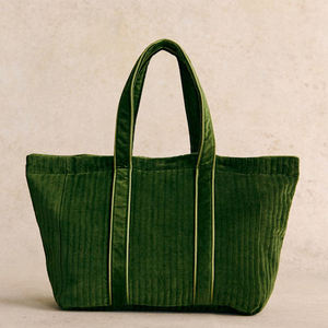 Sac fourre-tout en <span class=keywords><strong>velours</strong></span> matelassé avec fermeture éclair, grand format, écologique, pour femme, avec logo personnalisé - Product Image 1