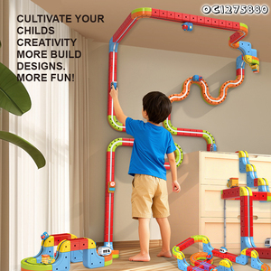 129 pièces DIY B/O Ensemble de circuit de voitures à piles à assembler en gros pour enfants - Product Image 4