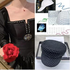 Garniture en strass d'usine, <span class=keywords><strong>bande</strong></span> AB, chaîne en <span class=keywords><strong>pierre</strong></span> de cristal, plastique, blanc, noir, ornement rond, ruban à coudre, accessoires de bricolage - Product Image 6