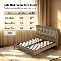 Modernes Günstiges Schwarzes Lederbezogenes Eisenbett mit Stauraum King/Queen Size Eisenrahmen mit Holzelementen für Schlafzimmer V558