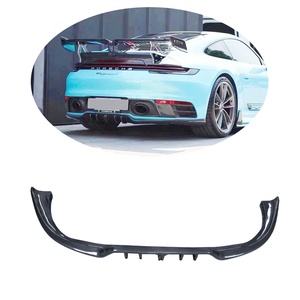 Diffuseur arrière en fibre de carbone pour <span class=keywords><strong>Porsche</strong></span> 911 992 <span class=keywords><strong>Techart</strong></span>, kit de carrosserie pare-chocs arrière, déflecteur, lèvres arrière, 2019 pouces - Product Image 1