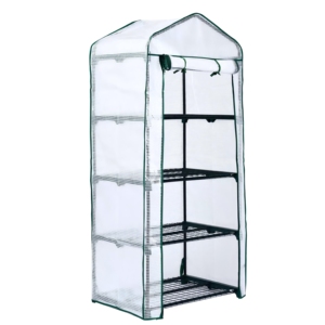 Serre miniature portable à 4 niveaux, intérieure/extérieure, transparente, avec porte zippée, pour utilisation en jardin - Product Image 2