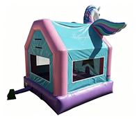 Château gonflable commercial licorne pour enfants, idéal pour les fêtes de filles et la location