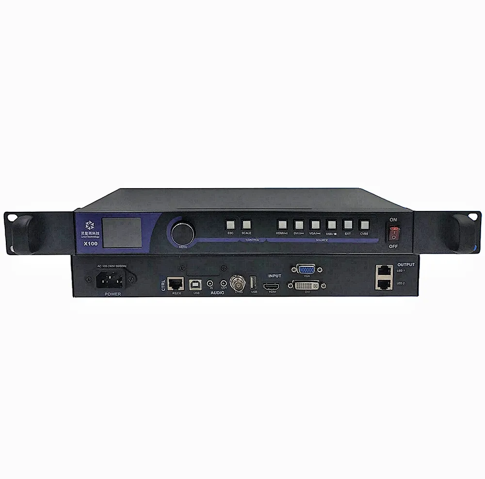 LINSN X100 DVI VGA CV tegangan AC 11V-220V, pengendali tampilan LED semua dalam satu prosesor Video