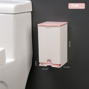 Boîte de rangement murale pour tampons, sans marquage ni perçage, anti-poussière, avec couvercle pour salle de bain, pour serviettes hygiéniques et mouchoirs - Product Image 6