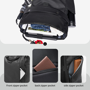 Ergonomic Unisex <strong>Black</strong> Nylon Business Travel Laptop <strong>Backpack</strong> 17-Inch <strong>Waterproof</strong> Design Polyester Lining Air Cushion Straps - Product Image 3