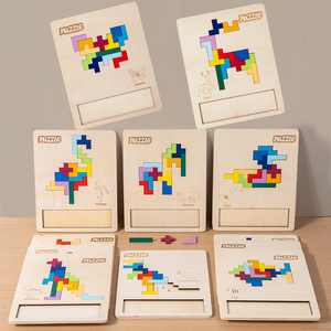 Jeu de puzzle <span class=keywords><strong>Tangram</strong></span> pour enfants, jouet éducatif pour développer l'intelligence précoce des garçons et des filles, puzzle russe - Product Image 1