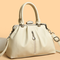 Sac à bandoulière en cuir PU bleu pour femme, sac à main à grande capacité avec fermeture éclair, style vintage pour les voyages quotidiens