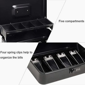 Cash <b>Box</b> with Money Tray and Combination <b>Lock</b> <b>Lock</b>-Durable Metal Cash <b>Box</b> with Money Tray Saving <b>Box</b> Money Metal Money <b>Box</b> - Product Image 2