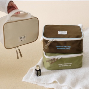 Cubo de embalaje de algodón de gran tamaño marrón, bolsa de viaje de 10 pulgadas, etiqueta de costura, bolsa de cosméticos de algodón puro - Product Image 6