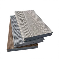 Planches de terrasse composites WPC co-extrudées bicolores ASA, système de clic, écologiques, aspect bois moderne, étanches, pour l'extérieur