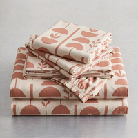 Ensemble de draps 4 pièces avec taies d'oreiller 100% polyester, taille King, impression personnalisée, literie douce et relaxante pour chambre d'adolescent