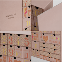 Boîte-cadeau calendrier de l'Avent haut de gamme pour le compte à rebours de Noël, emballage en carton avec impression sérigraphique pour cadeaux de Noël et de la veille de Noël