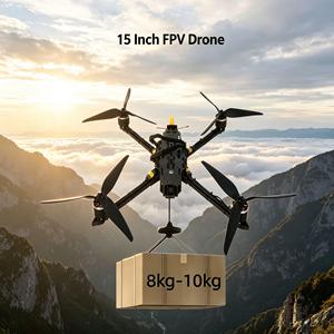 โดรน FPV ระดับโปร ขนาด 15 นิ้ว ชุดเต็มพร้อมมอเตอร์แบบไร้แปรงถ่าน โครงคาร์บอนไฟเบอร์ กล้องคู่ และรีโมทคอนโทรล รับน้ำหนักได้ 10 กิโลกรัม - Product Image 6