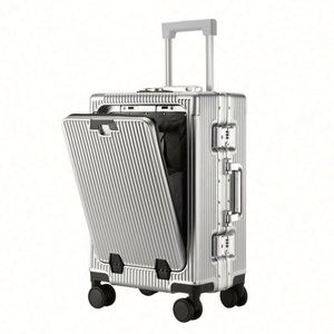 Front-Opening Aluminum Frame Luggage with Side Latch, Large Capacity Spinner Suitcase, TSA Lock, Hard <b>Shell</b> Carry On/Checked - Product Image 2