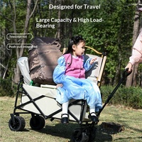 Chariot de camping d'extérieur pliable à traction manuelle pour vendeurs ambulants, en métal léger, vente en gros fabricant