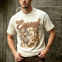 T-shirt personnalisé imprimé numériquement, en coton 100% lourd et lavé, écologique, style vintage américain, à épaules tombantes, manches courtes, pour homme
