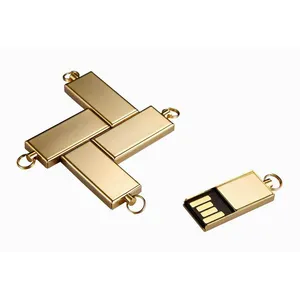 זהב ברים USB מקל נירוסטה מיני מתכת USB פלאש דיסק 4GB דיסק און קי 2.0