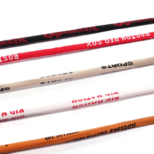 Custom 4mm Diameter High <strong>Elasticity</strong> Nylon Jacquard <strong>logo</strong> Colorful Round Metal Cord End <strong>Shoelace</strong> For Draw Cords Of Garments Rope - Product Image 4