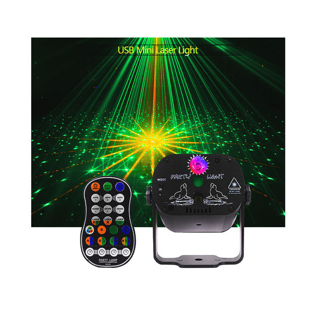 Mini Laser Projector Lazer DJ Night Club Disco Party Light RGB Led Stage Lights With Remote Control for KTV Bar