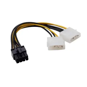 Cantell kabel daya kartu grafis, kabel daya, kartu grafis Molex, 4 Pin, ganda, 8Pin PCI Express ke ganda