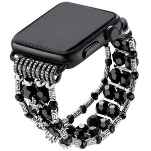 HuaMJ Bijoux De Luxe Perles Charme Designer <span class=keywords><strong>Bracelet</strong></span> Montre Bande 40mm Strass <span class=keywords><strong>Bracelet</strong></span> pour <span class=keywords><strong>Apple</strong></span> <span class=keywords><strong>Watch</strong></span> Iwatch - Product Image 1