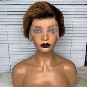 Peluca de cabello humano liso con corte pixie, pelo corto con corte <span class=keywords><strong>bob</strong></span>, color piano, <span class=keywords><strong>2022</strong></span> - Product Image 1