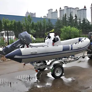 Customized 4 Meter 5.5Meter Yacht Trailer Rubber Raft Inflatable Boat Aluminum Alloy Lure Trailer Fiber Reinforced Plastic