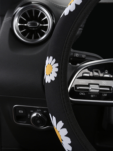 Accesorios para coche de PVC, protección para volante, estampado de flores de Manzanilla, No anillo elástico, funda de volante de neopreno - Product Image 3