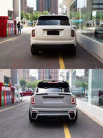 Kit carrosserie en carbone sec M-Style pour Rolls-Royce Cullinan : Capot, passages de roues, jupes latérales, calandre avant, aileron arrière.