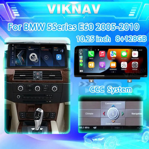 Autoradio 10.25 pouces Android 13 pour BMW Série 5 E60 2005-2010 CCC/2009-2010 Système CIC Carplay GPS Navigation Lecteur Multimédia - Product Image 2