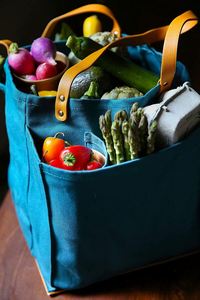 Bolsa de Compras de Lona Ecológica y Biodegradable con 7 Bolsillos para Mercado de Agricultores, Organizador Multiusos para Picnic y Comida - Product Image 5