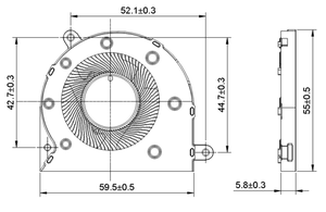 59.5x54.5x5.8mm 5V máy tính xách tay làm mát người hâm mộ CPU Fan máy tính xách tay người hâm mộ cho máy tính xách tay 6006 - Product Image 2