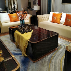 100% Blue RealหนังLuxury Royalผู้ผลิตเฟอร์นิเจอร์Designs Home Officeเลานจ์ห้องนั่งเล่นโซฟาGolden - Product Image 6