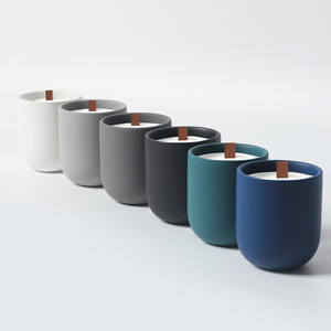 LANJO Pot à bougie pilier en céramique Hurricane fait main, couleur personnalisée, impression sérigraphique, vide, pour décoration intérieure privée - Product Image 5