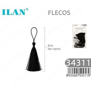 Il Flecosh - Borlas Negras de 8 cm para Decoración y Manualidades, Paquete de 6 Unidades Aprox. - Product Image 1