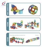 Chengji Ensembles de blocs de construction magnétiques pour enfants, colorés, 3D, DIY, circuit de billes roulantes, jouet éducatif Montessori, piste de billes magnétiques