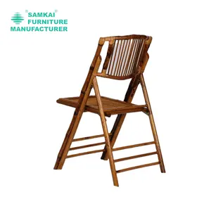 SK-ZDY-E002 kursi lipat bambu pedesaan tempat duduk pernikahan luar ruangan sentuhan akhir elegan alami