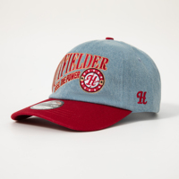 Casquette de baseball non structurée en denim délavé vintage, brodée, style 'Dad Hat', personnalisable OEM ODM, pour marques streetwear et clubs