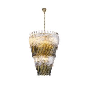 Lámpara de cristal de Villa de lujo moderna lámpara de hoja de cristal transparente hecha a mano araña de lujo - Product Image 1